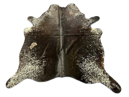 Black & White Speckled Cowhide Rug (small size) Size: 6x5.5 feet M-1687