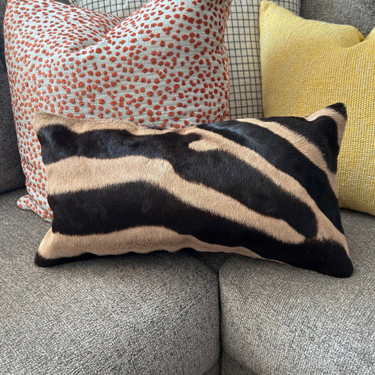 Real Zebra Skin Pillow Cover 10X19" # 20