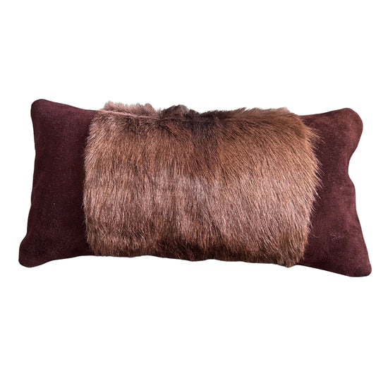 17X10” Black Springbok Pillow Case Suede