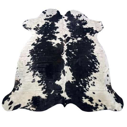 HUGE Tricolor Cowhide Rug (not much brown) Size: 8.2x7 feet X-028