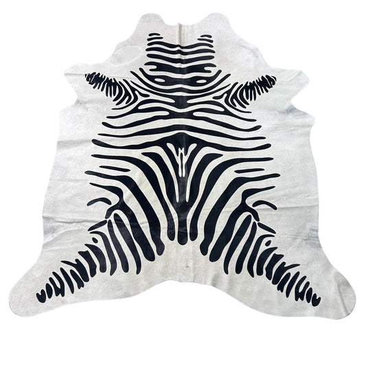 Zebra Cowhide Rug Size: 7x6.2 feet Y-085