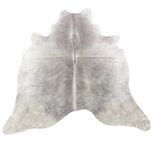 Solid Light Grey Cowhide Rug Size: 7x6.2 feet Y-096