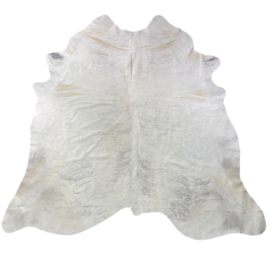 Light Grey Brindle Cowhide Rug (some beige lines in neck and side/ heavy hide) Size: 8x7 feet Y-112