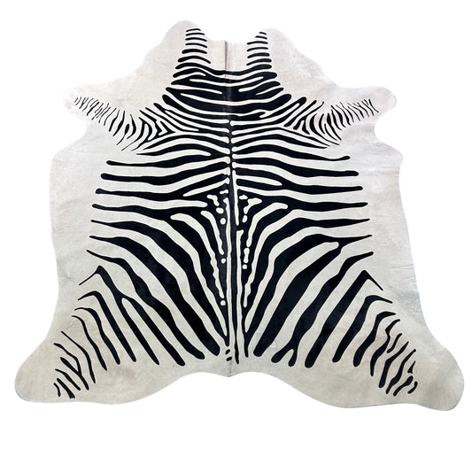 African Zebra Print Cowhide Rug (patches) Size: 6.5x6 feet Y-120