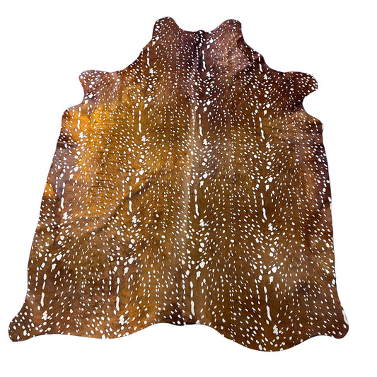 Medium Axis Deer Print Cowhide Rug Size: 7.5x6 feet Y-125