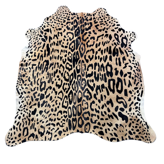 Light Jaguar Cowhide Rug Size: 7.7x6 feet Y-130