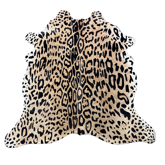 Light Jaguar Cowhide Rug Size: 7x6 feet Y-132