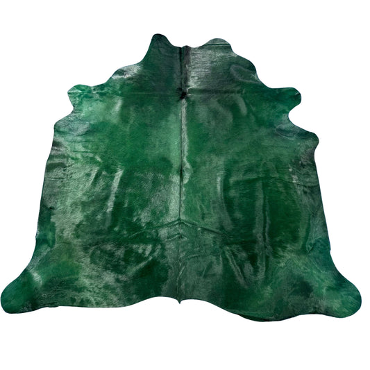 Dyed Emerald Cowhide Rug Size: 7x7 feet Y-135