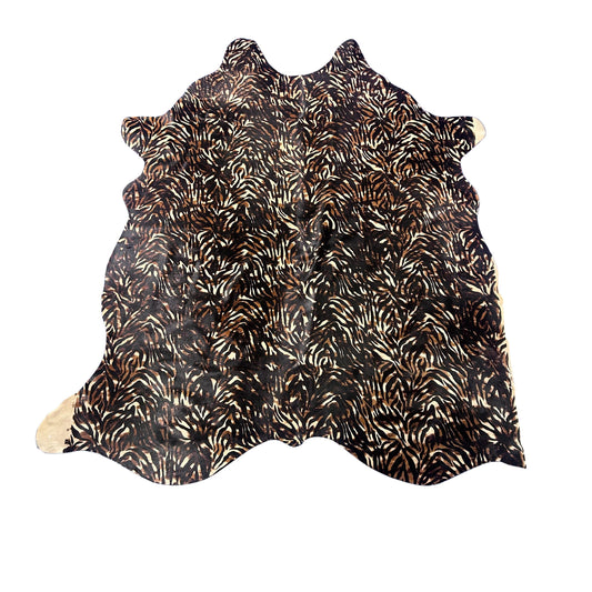 Baby Zebra on tone on tone Cowhide Rug Size: 7x6 feet Y-139