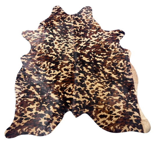 Tricolor Appaloosa Printed Cowhide Rug Size: 7x6 feet Y-140