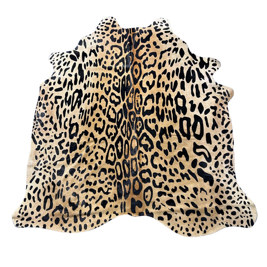 Jaguar Printed Cowhide Rug Size: 7x6 feet Y-177