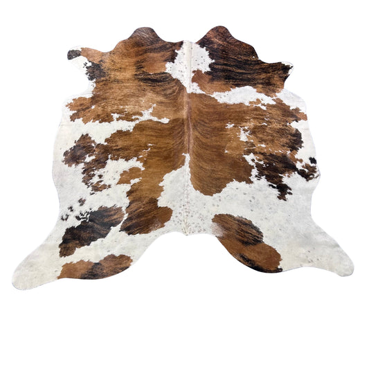 Brazilian Tricolor Cowhide Rug Size: 7.5x6.5 feet Y-198