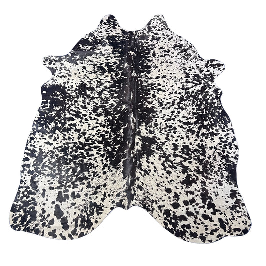 Speckled Black and White Printed Cowhide Rug Size: 7x5.5 feet Z-019