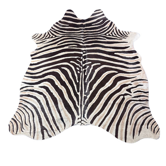 Light Genuine Zebra Cowhide Rug Size: 7x5.7 feet Z-023