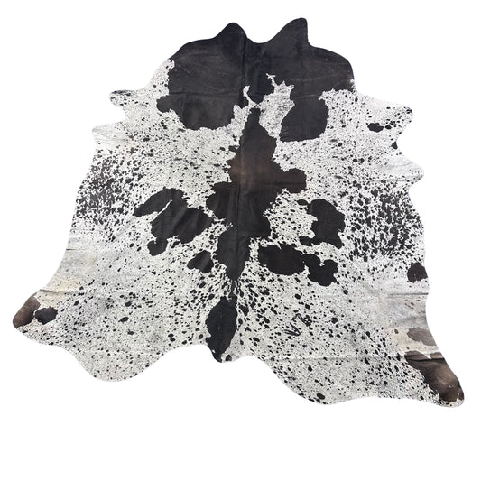Salt & Pepper Dark Chocolate and White Speckled Cowhide Rug Size: 7.7x7 feet Z-037