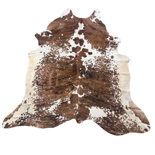 Tricolor Speckled Brindle Cowhide Rug Size: 7.2x6.2 feet Z-054