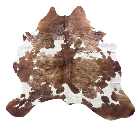 Spotted Light Brown and Beige Brindle Cowhide Rug Size: 7x6 feet Z-059