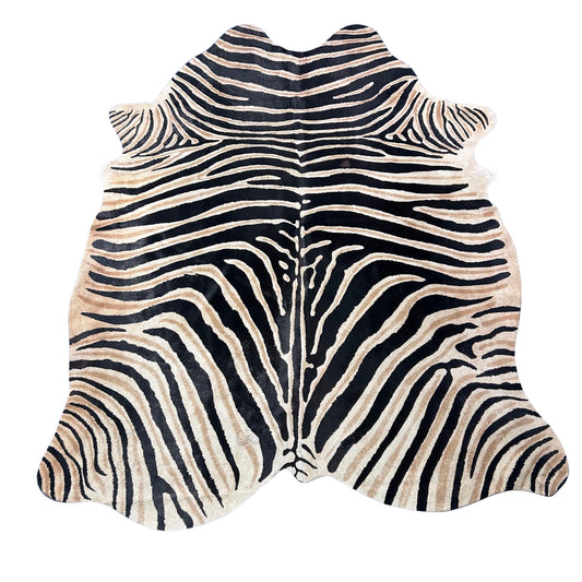 Genuine Zebra Print Cowhide Rug Size: 7.2x5.7 feet Z-064