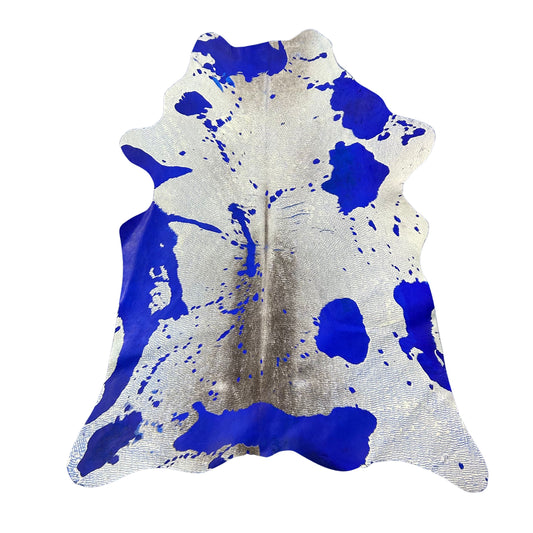 Dyed Blue Calf Skin with Acid Washed Size: 36x27" Z-068