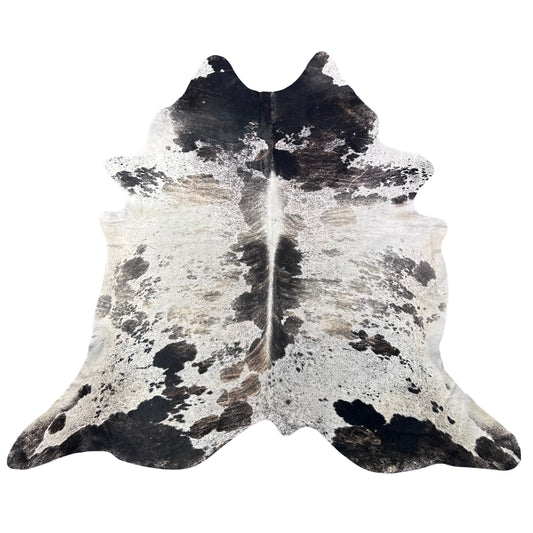 Brazilian Tricolor Cowhide Rug (grey brindle) Size: 8.2x7.5 feet Z-102