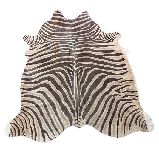 Genuine Zebra Cowhide Rug (faded) Size: 7x6.5 feet Z-116