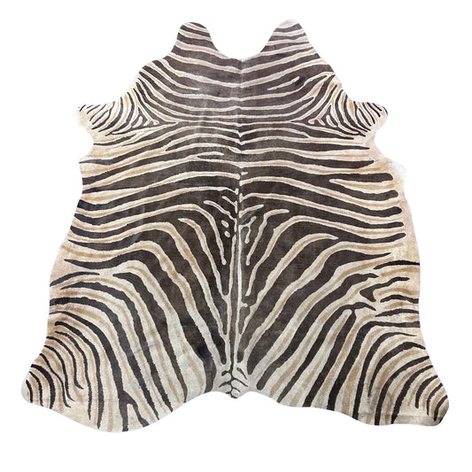 Genuine Zebra Cowhide Rug (faded) Size: 7.2x6 feet Z-121