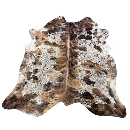 Tricolor Spotted Brazilian Cowhide Rug Size: 7.2x7.2 feet Z-126