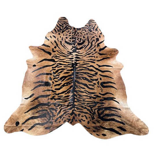 Java Tiger Cowhide Rug Size: 7.5x7 feet Z-156