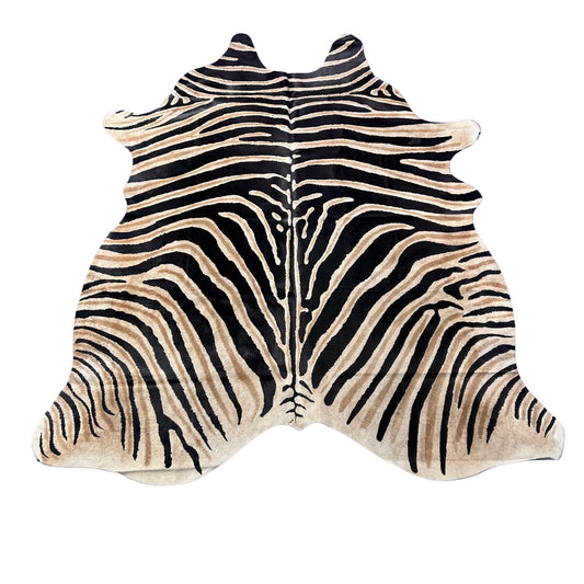 Genuine Zebra Cowhide Rug Size: 6x6 feet Z-186