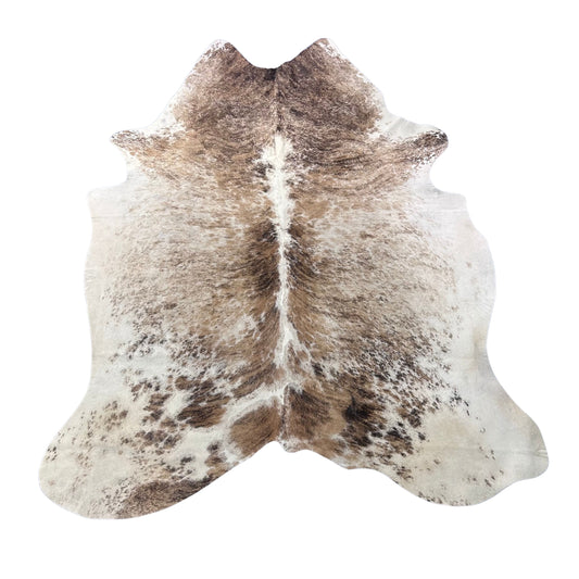 Gorgeous Tricolor Light Brindle Cowhide Rug (fire brands) Size: 7.5x6 feet Z-248