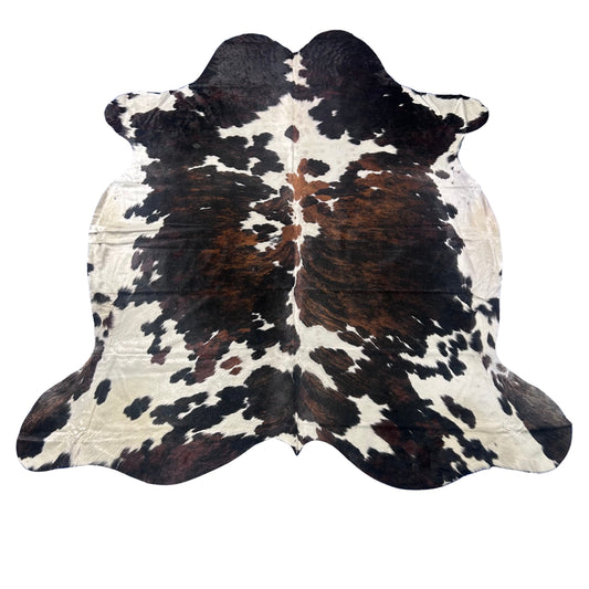 Giant Tricolor Cowhide Rug (colombia # 143) Size: 8x7 feet Z-252