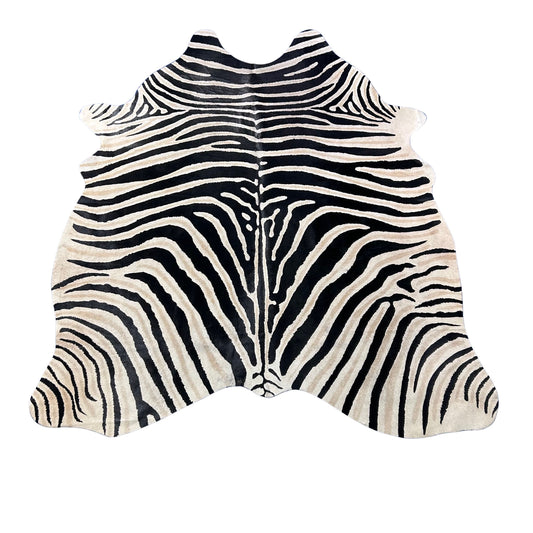 Light Genuine Zebra Cowhide Rug Size: 7x5.7 feet Z-256