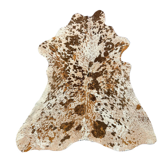 Brown and White Calf Skin with Brown Acid Washed Size: 40x31" Z-322