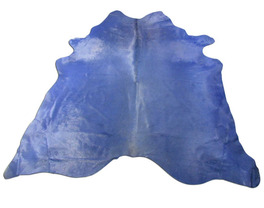Dyed Dark Blue Cowhide Rug Size: 7.2x7.7 feet K-274