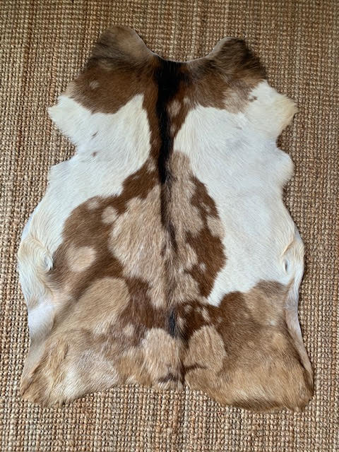 A-2052 Peau de chèvre tachetée brune et blanche - Taille 39 po x 30 po