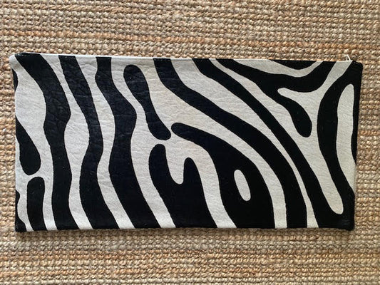 Zebra Print Lumbar Cowhide Cushion Cover - Size: 23.5 in x 12 in A-2100