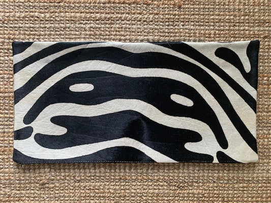 Zebra Print Lumbar Cowhide Cushion Cover - Size: 23.5 in x 12 in A-2101