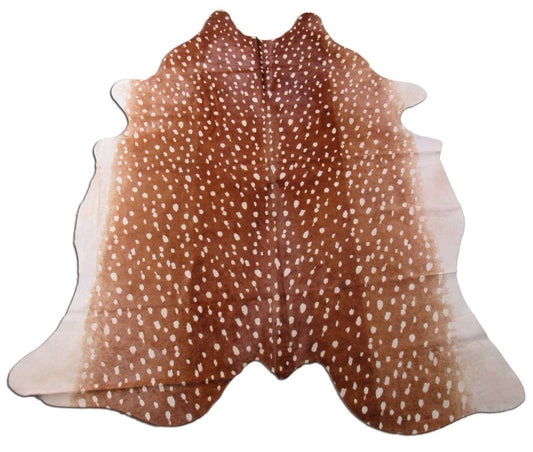 Tapis en peau de vache à imprimé cerf Axis Taille : 7 1/4x6 pieds B-251