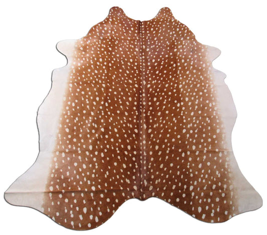 Tapis en peau de vache à imprimé cerf Axis Taille : 7 3/4x6 pieds B-252