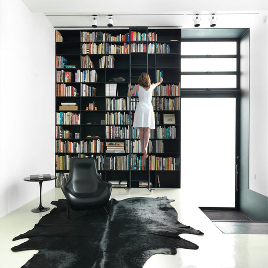 Dyed Black Cowhide Rugs Size: ~7 X 6.5 feet