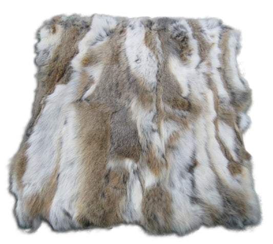 Housse de coussin en lapin brun – Taille : 40,6 x 40,6 cm – Housse de coussin en lapin véritable