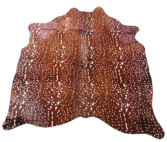 Tapis en peau de vache à imprimé cerf Axis Taille : 6 1/4x5 3/4 pieds C-1433