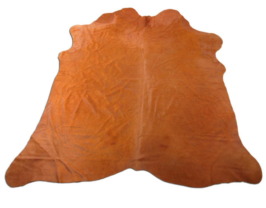 Dyed Brown Cowhide Rug - Size: 6 1/2' x 6 1/4' C-1476