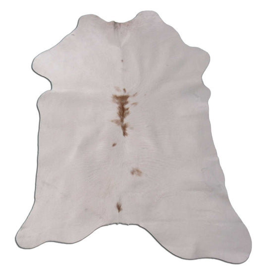 White Calf Skin Rug with a Few Beige Spots Size: 41x31" C-1606