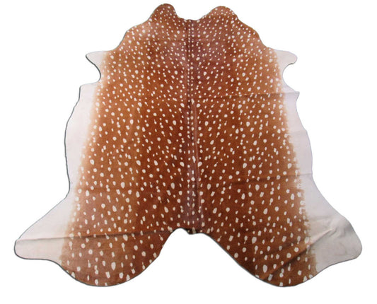 Tapis en peau de vache de cerf Axis Taille : 7,5 x 6,5 pieds C-1681