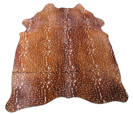 Tapis en peau de vache de cerf Axis Taille : 7,2 x 5,7 pieds C-1683