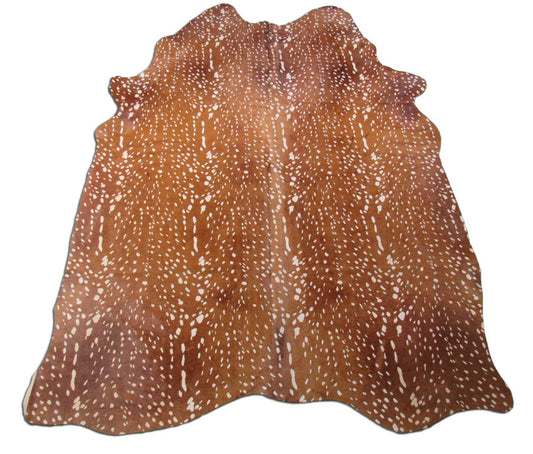 Tapis en peau de vache à imprimé cerf Axis (ton clair/grand format) Taille : 8x6 pieds C-1694