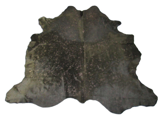 Dyed Black Acid Washed Devore Cowhide Rug - Size: 7x6.7 feet C-1709