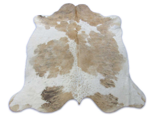 Tapis en peau de vache beige et blanche Taille : 2,1 x 1,8 m C-1828