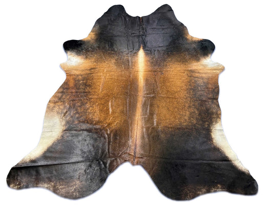 Superbe tapis en peau de vache rougeâtre Taille : 8,7 x 7,5 pieds C-1847